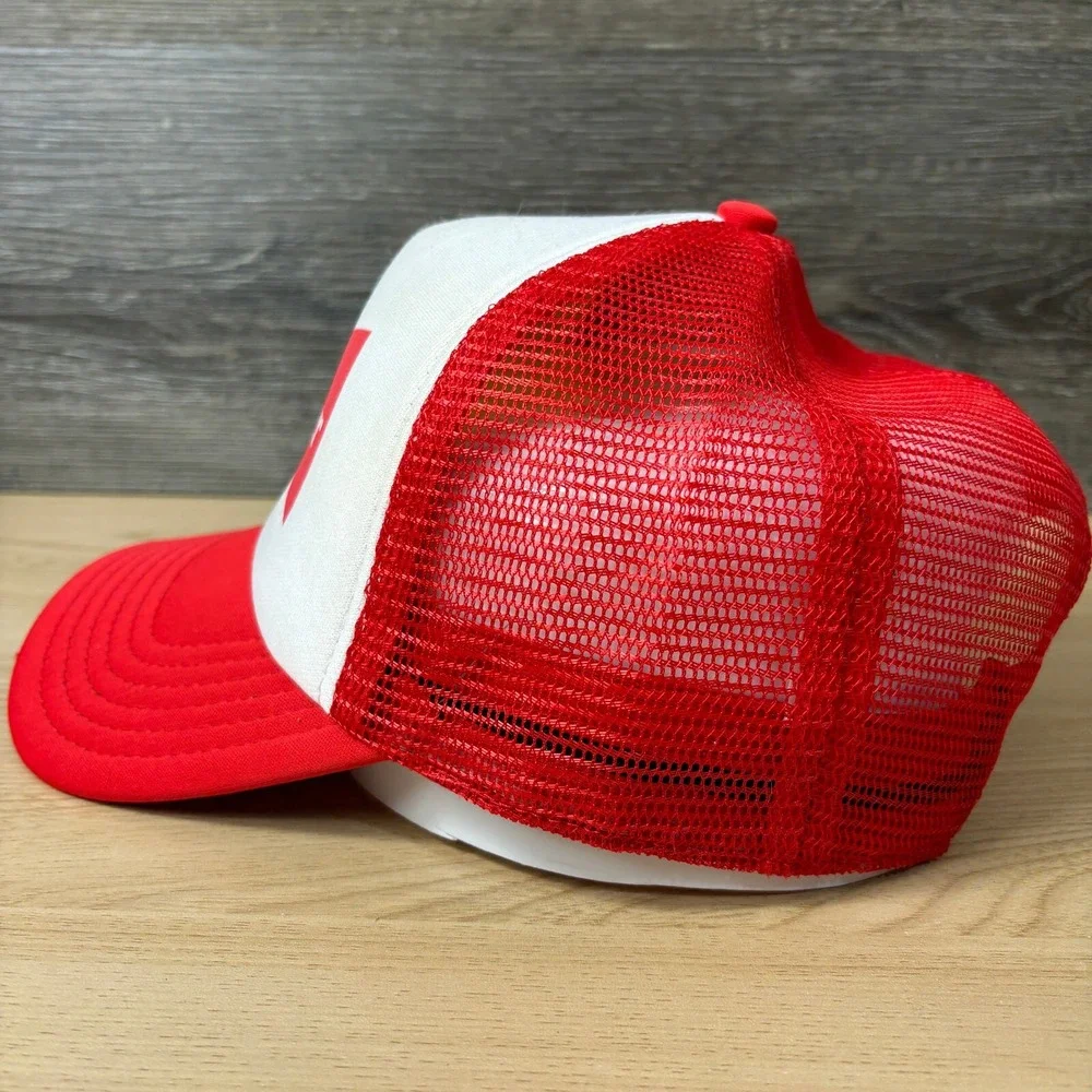 Budweiser Hat Cap Snapback‎ Red White Trucker Beer Brewing Adjustable